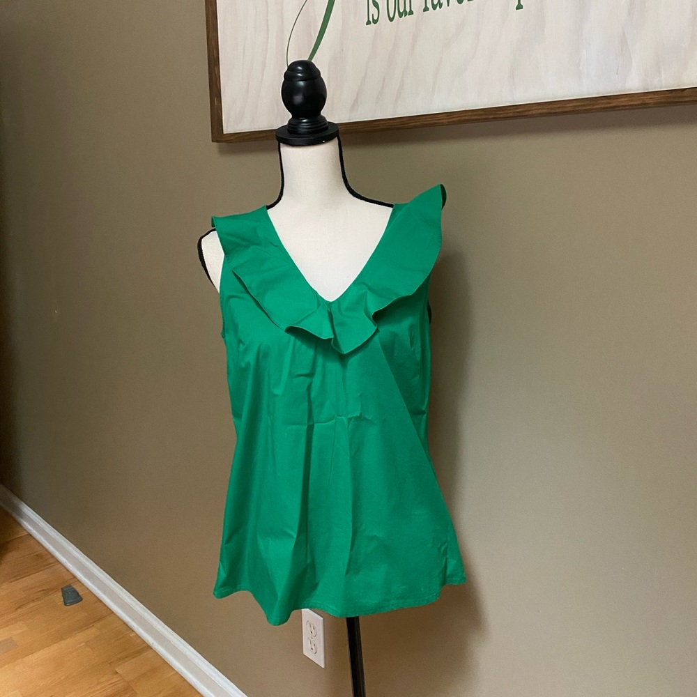 J.Crew Sleeveless Ruffle Blouse SZ 6